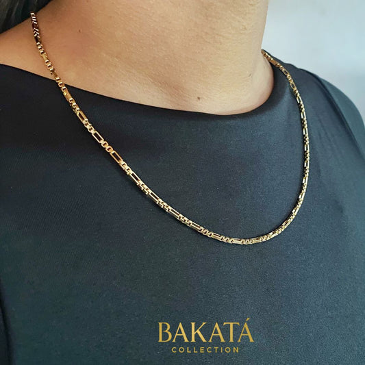 Cadena Cubos 3 mm – Oro Laminado 18K (45 cm)